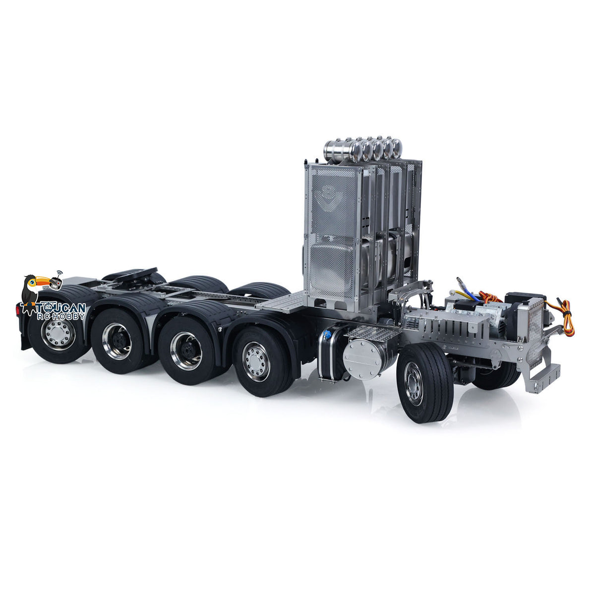 10x10 Metal Chassis for 1/14 RC Tractor Truck R620 770S Remote Control Lorry Car Differential Lock Rear Axle Steering