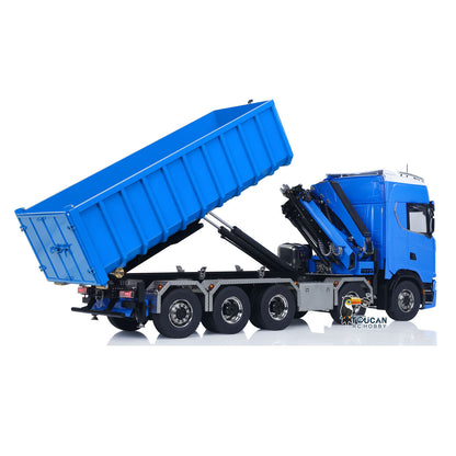 10x10 Metal Chassis 1:14 Hydraulic Crane RC Dumper 770S RTR Full Dump Truck Car