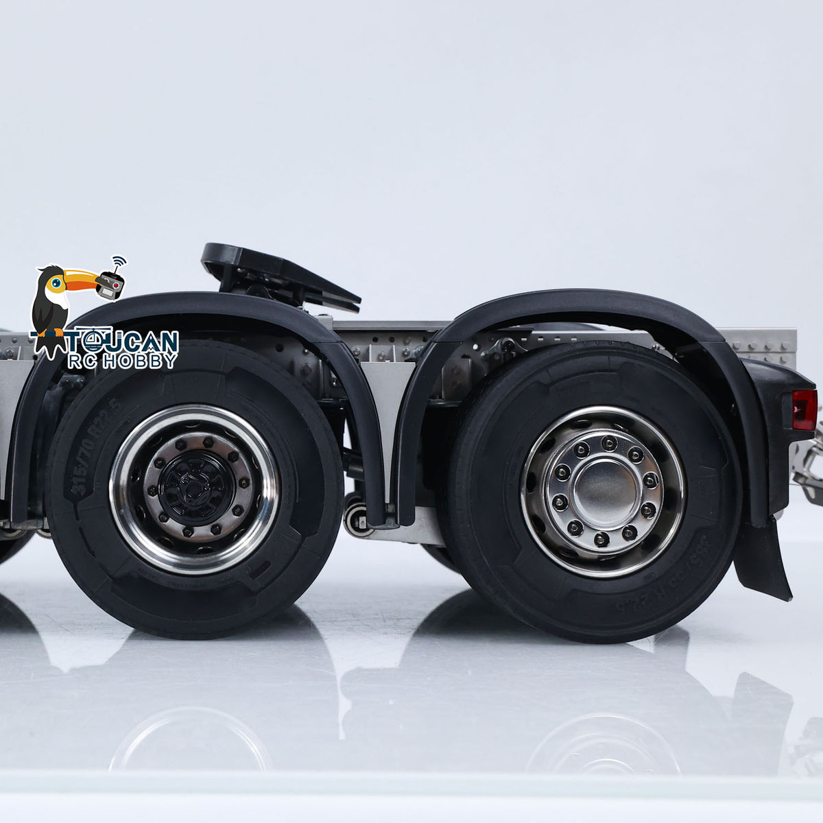 10x10 Metal Chassis for 1/14 RC Tractor Truck R620 770S Remote Control Lorry Car Differential Lock Rear Axle Steering