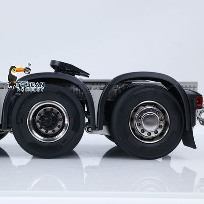 10x10 Metal Chassis for 1/14 RC Tractor Truck R620 770S Remote Control Lorry Car Differential Lock Rear Axle Steering