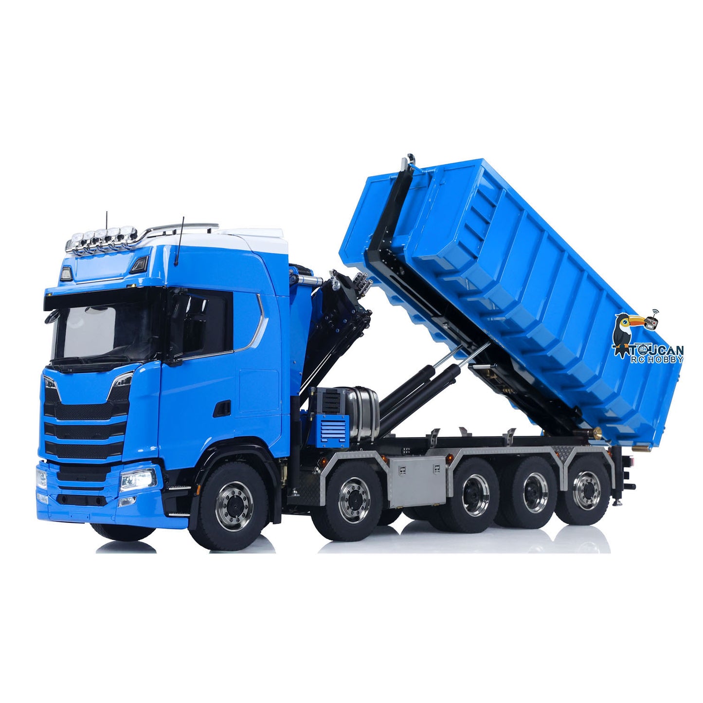 10x10 Metal Chassis 1:14 Hydraulic Crane RC Dumper 770S RTR Full Dump Truck Car