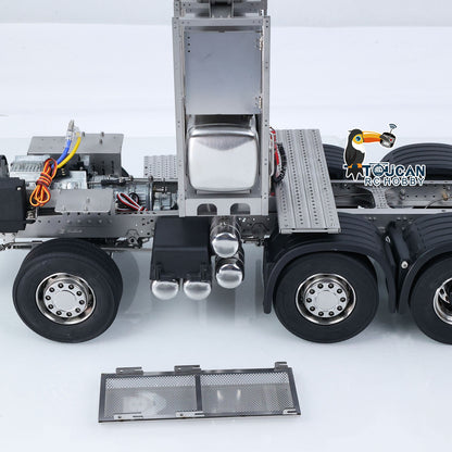 10x10 Metal Chassis for 1/14 RC Tractor Truck R620 770S Remote Control Lorry Car Differential Lock Rear Axle Steering