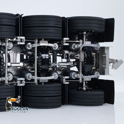 10x10 Metal Chassis for 1/14 RC Tractor Truck R620 770S Remote Control Lorry Car Differential Lock Rear Axle Steering