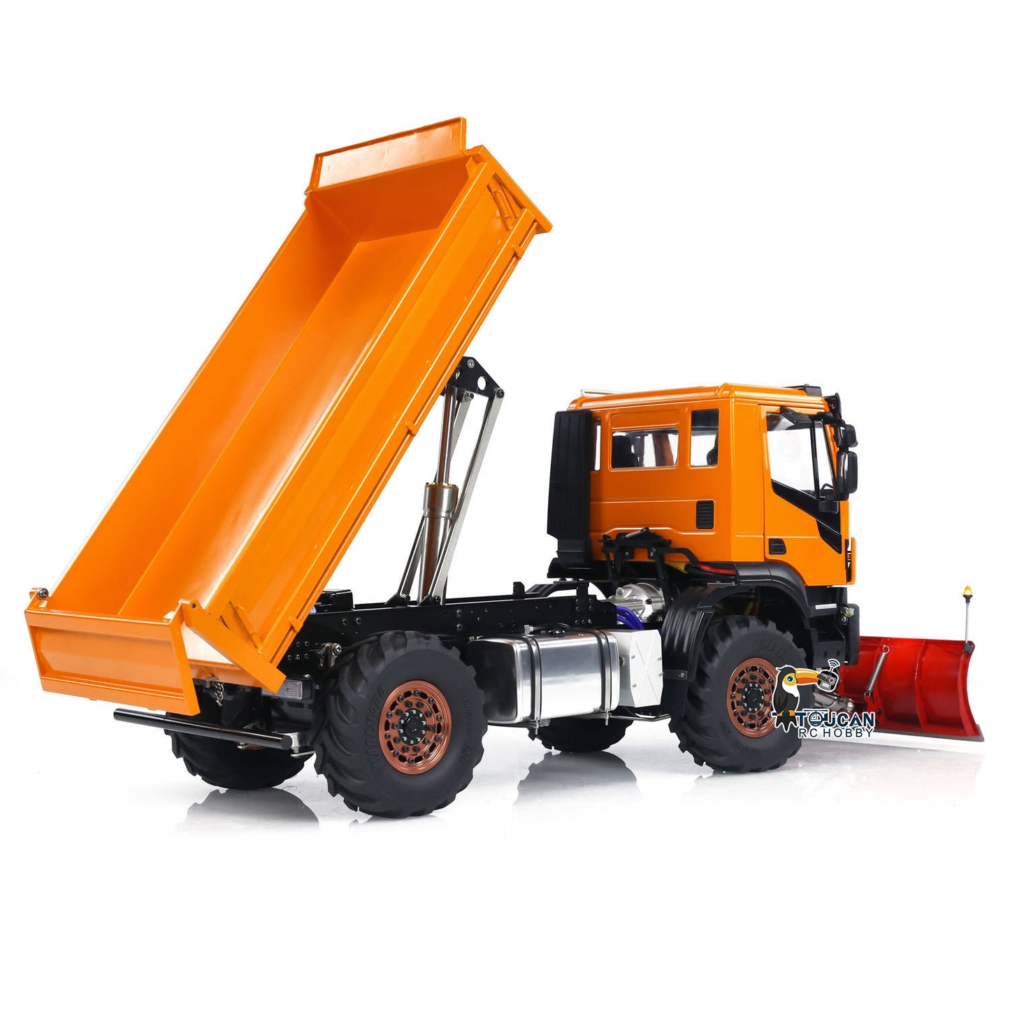 1:14 Hydraulic RC Dump Truck 4x4 Radio Control Tipper With Snow Blade