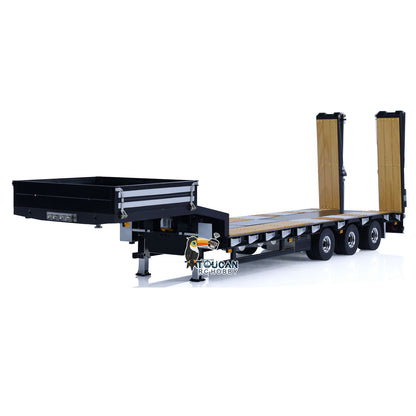 1/14 LESU Metal Trailer Model Kit W/Hydraulic Lifting Tail Board Reversing Valve ESC Motor For Remote Control Tractor Truck