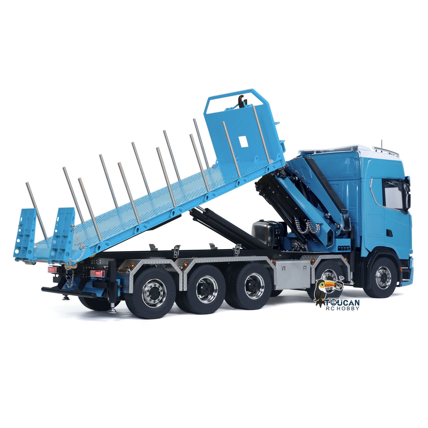 770S 1/14 RC Flatbed Timber 10x10 Metal Hydraulic Crane Radio Control Dump Truck
