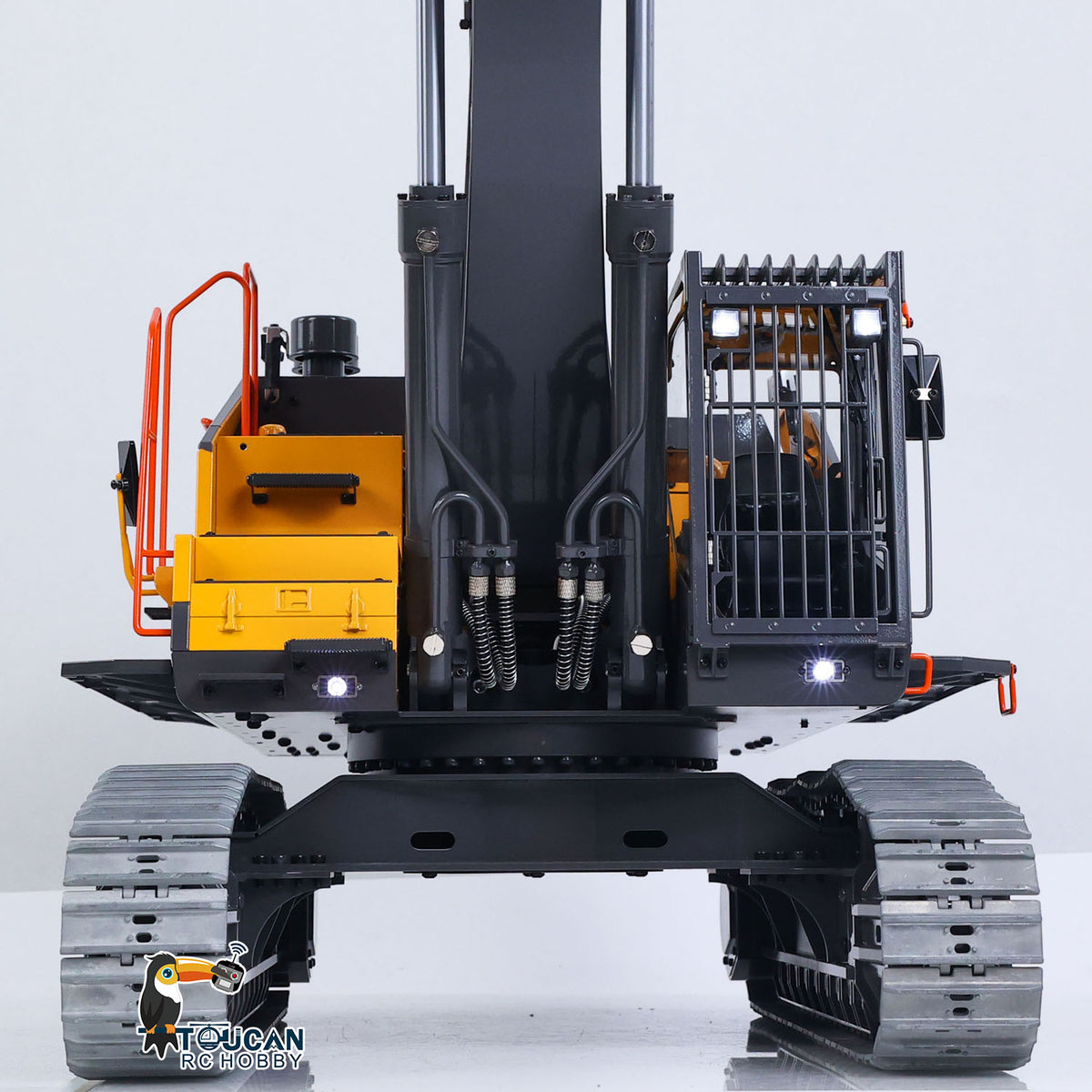 1/14 Metal RC Hydraulic Excavator EC950 Dual Pump Digger Model 8CH Valve Hydraulic Lifting Counterweight Ripper Light Sound