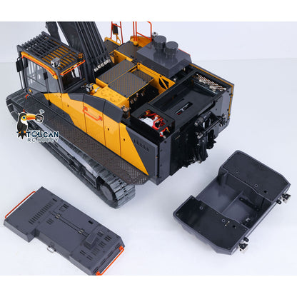 1/14 Metal RC Hydraulic Excavator EC950 Dual Pump Digger Model 8CH Valve Hydraulic Lifting Counterweight Ripper Light Sound