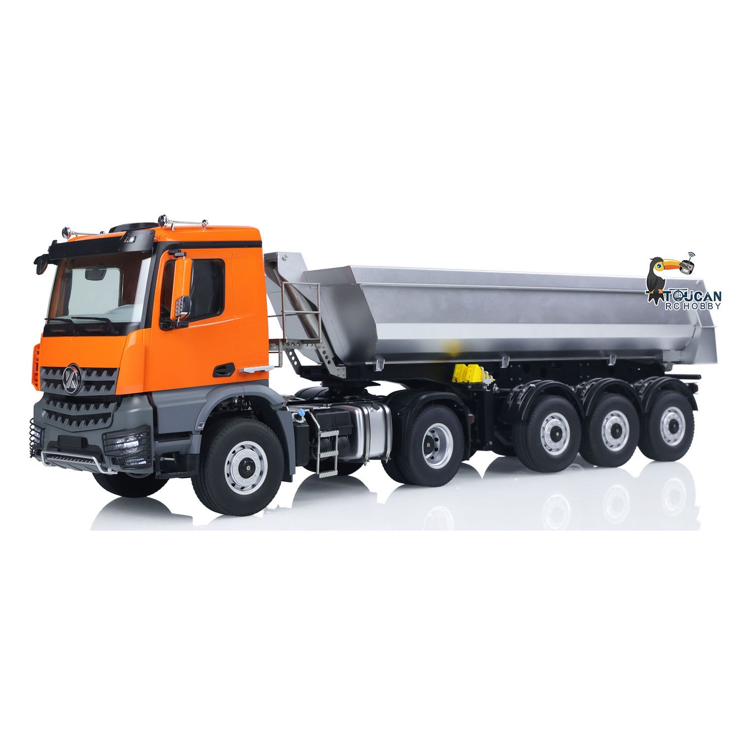 Kabolite 5801 RTR Car 1/14 Scale 4X4 RC Tractor Truck 3Axles AWD With Electric Lifting Hopper Dump Trailer Tipper Battery