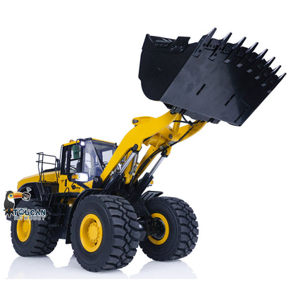 Metal 1/14 RC Hydraulic Loader WA480 Heavy Construction Machine Differential Lock Axles Quick Coupler Fork Light Sound ST8
