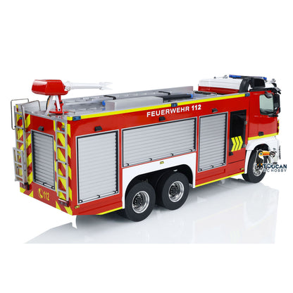 6x4 1/14 RC Fire Vehicles Metal Chassis Remote Control Fire Fighting Truck Model