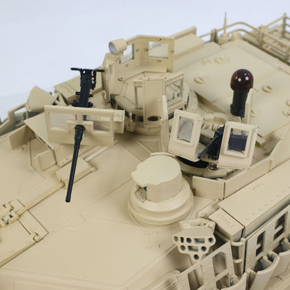TOUCAN 1/16 Metal RC Tank M1A2 Abrams IR Dual Current Driving Gearbox Barrel Recoil Elevation 360 Turret Rotation Smoke RTR FPV Camera Charger
