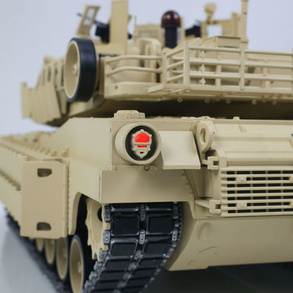 TOUCAN 1/16 Metal RC Tank M1A2 Abrams IR Dual Current Driving Gearbox Barrel Recoil Elevation 360 Turret Rotation Smoke RTR FPV Camera Charger