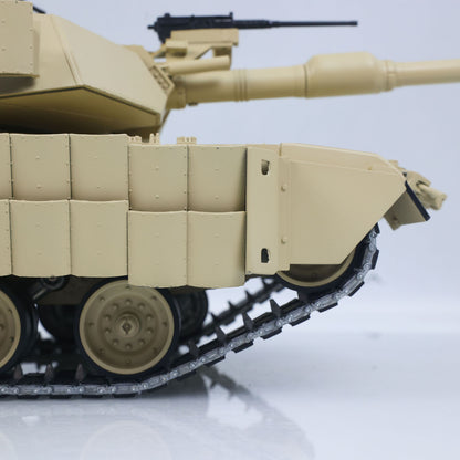 TOUCAN 1/16 Metal RC Tank M1A2 Abrams IR Dual Current Driving Gearbox Barrel Recoil Elevation 360 Turret Rotation Smoke RTR FPV Camera Charger