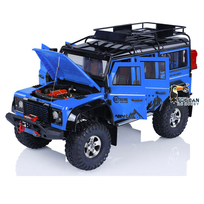 Voiture à chenilles RC 1/10 4x4 Véhicule d'escalade tout-terrain P411 Lumières Treuil fumant