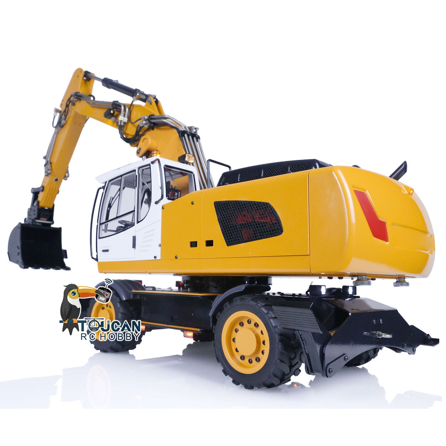 1/14 946-3 Wheeled RC Hydraulic Excavator RC Digger PL18EV Transmitter Tiltable Bucket