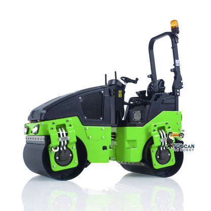 BW120AD 1/14 Metal Radio Controlled Road Roller Mini RC Construction Vehicle Finished Model Brushed ESC Battery Flysky ST8 Radio