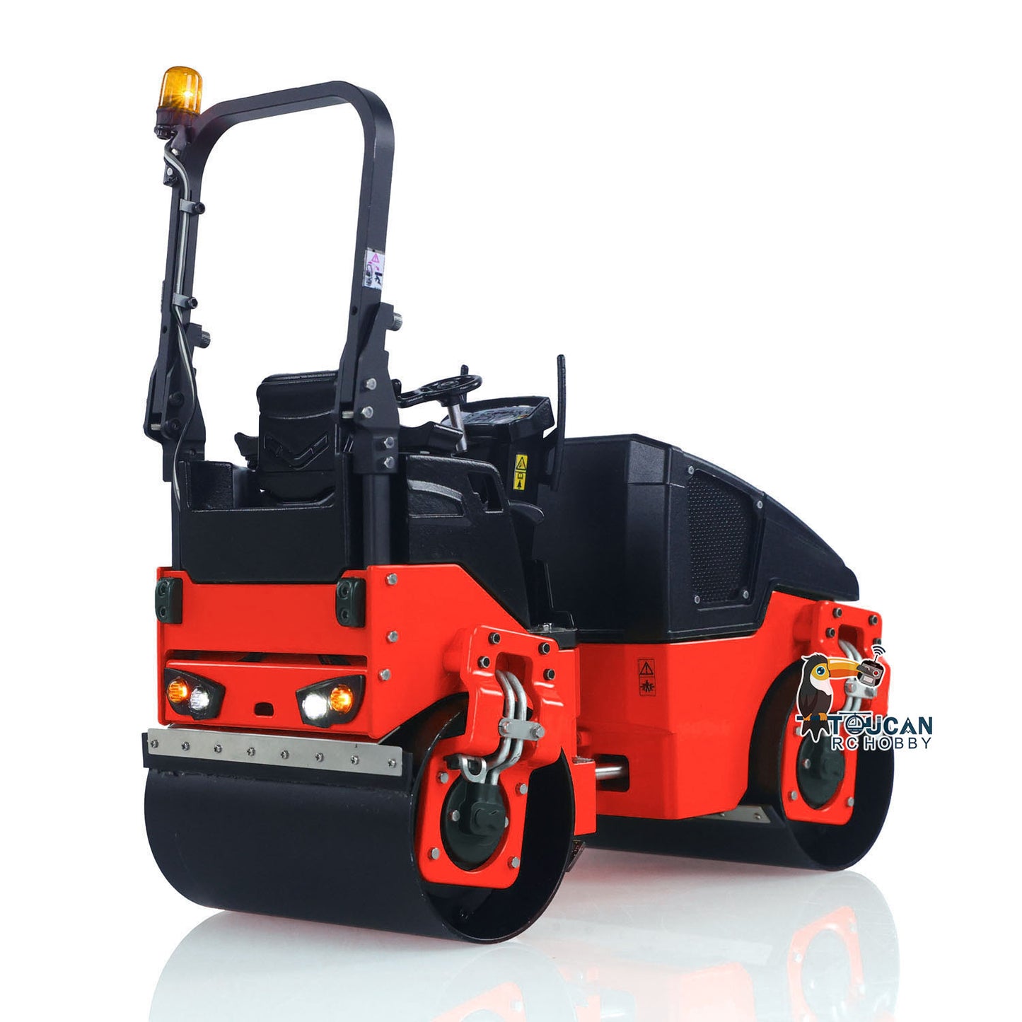 BW120AD 1/14 Metal Radio Controlled Road Roller Mini RC Construction Vehicle Finished Model Brushed ESC Battery Flysky ST8 Radio