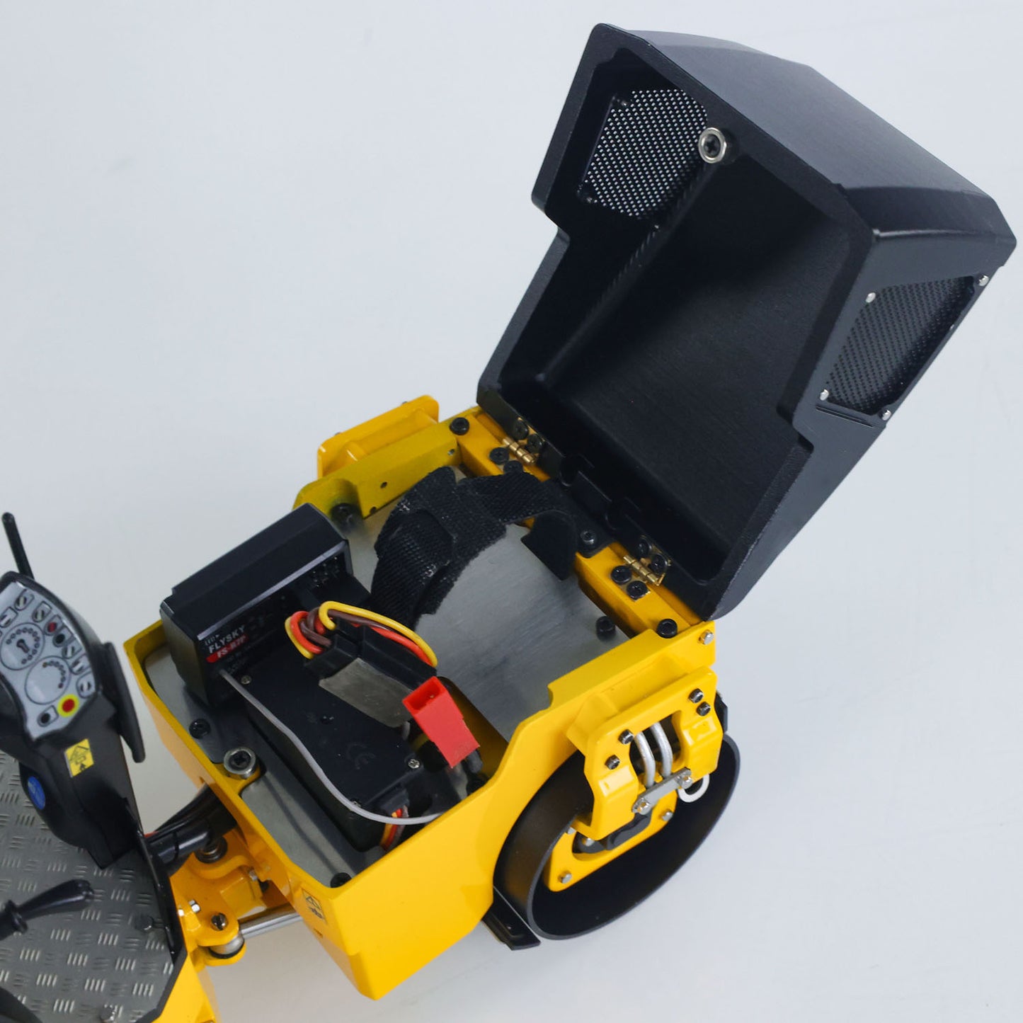 US STOCK 1/14 Metal RC Electric Road Roller BOM BW120AD RTR Remote Control Construction Vehicle Model Flysky ST8 Radio Battery Light System