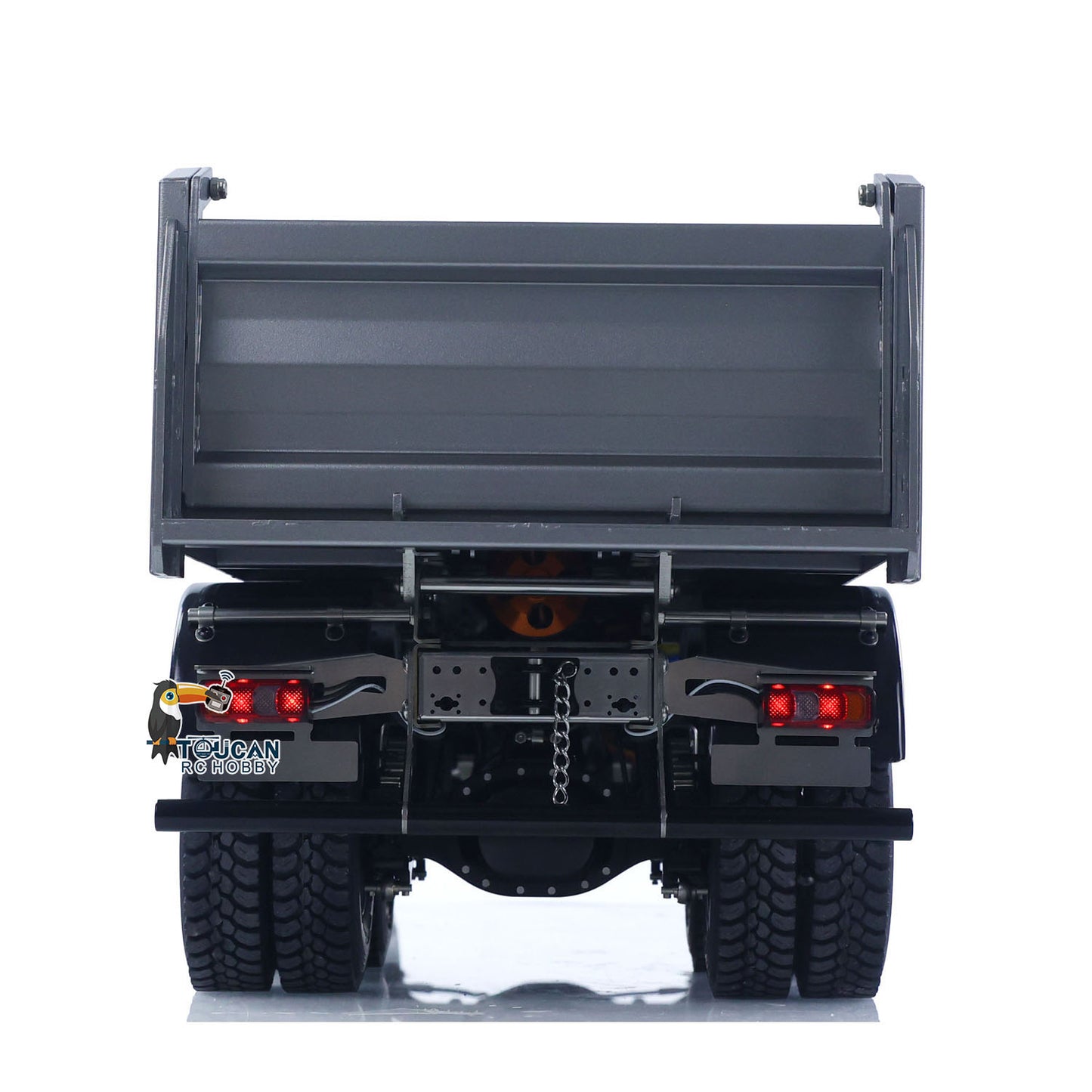 26.4 Inches Metal Chasiss 1/14 RC Hydraulic Dump Truck 2Speed Remote Control Tipper 3363 Axle Locks Flowing Water Light Battery