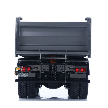 26.4 Inches Metal Chasiss 1/14 RC Hydraulic Dump Truck 2Speed Remote Control Tipper 3363 Axle Locks Flowing Water Light Battery
