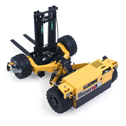 Super Frog Metal 1/14 Hydraulic Remote Control Foldable Forklift BM214 5 Valves Lights Sounds Frsky Radio Battery Storage Box