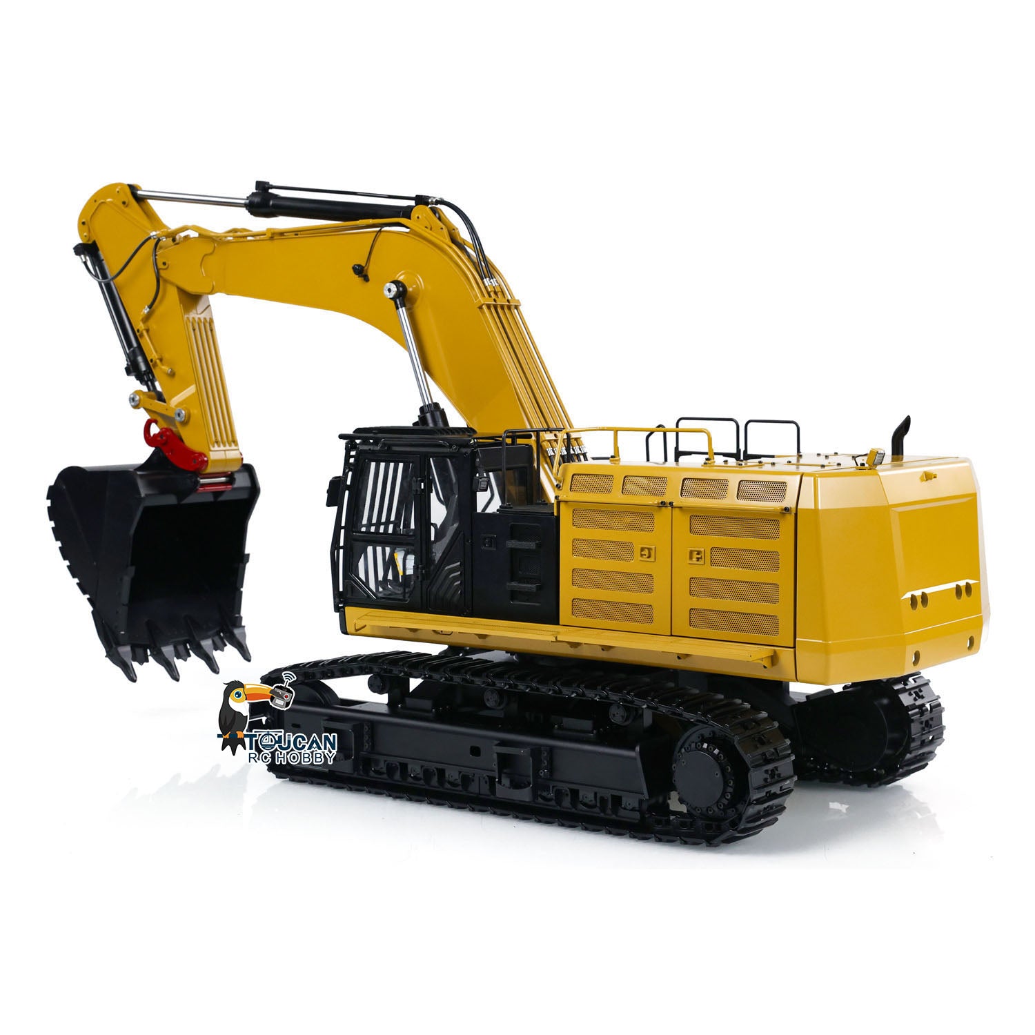 1/14 RC excavator C374-LME mining version yellow display model full assembled overview