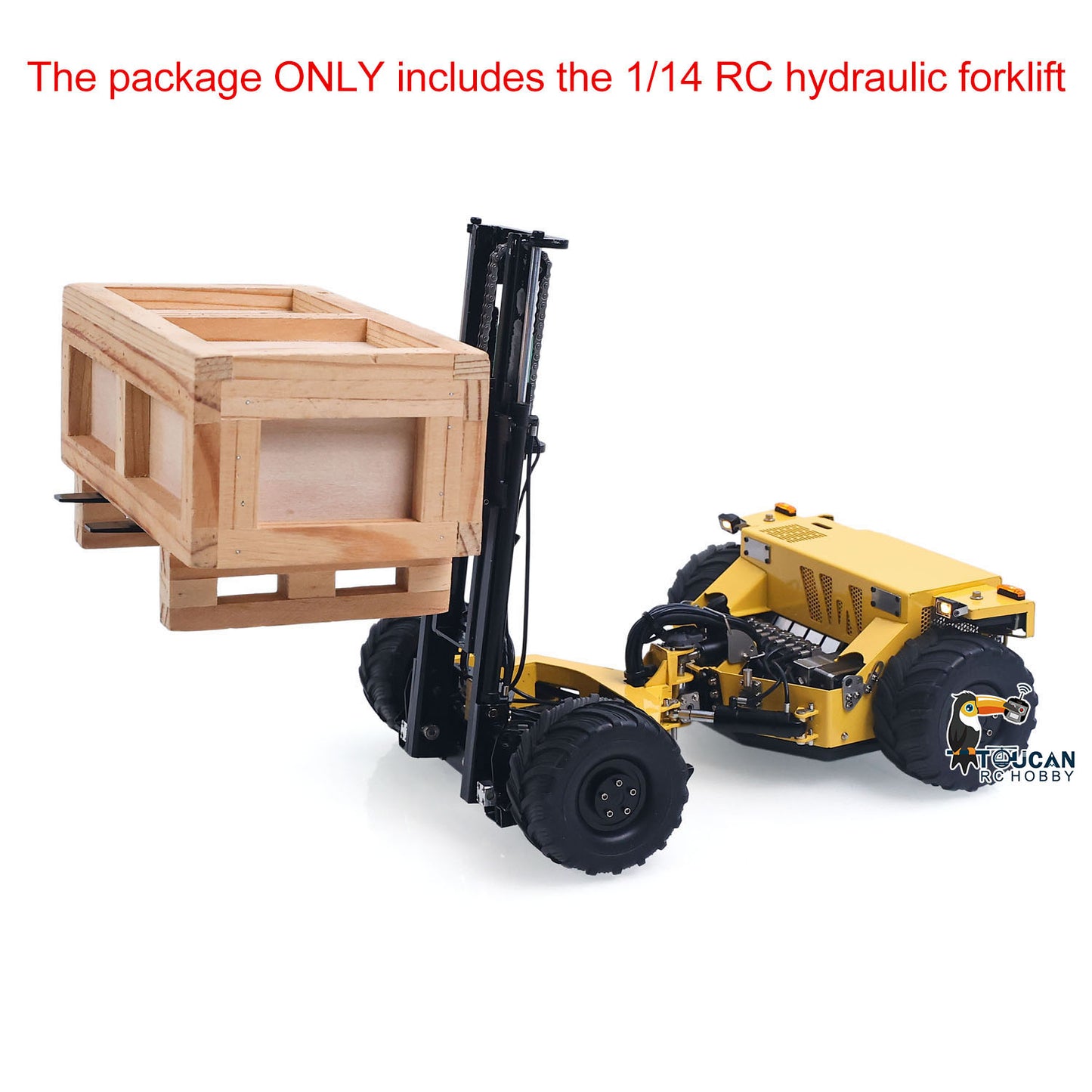 Super Frog Metal 1/14 Hydraulic Remote Control Foldable Forklift BM214 5 Valves Lights Sounds Frsky Radio Battery Storage Box