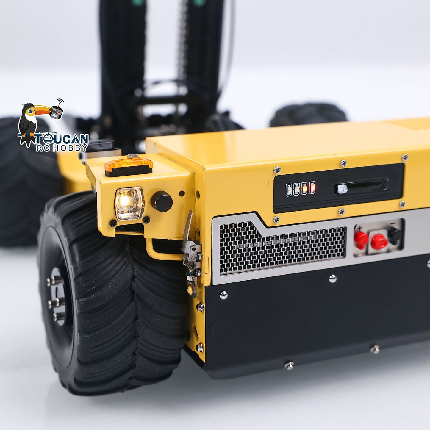 Super Frog Metal 1/14 Hydraulic Remote Control Foldable Forklift BM214 5 Valves Lights Sounds Frsky Radio Battery Storage Box
