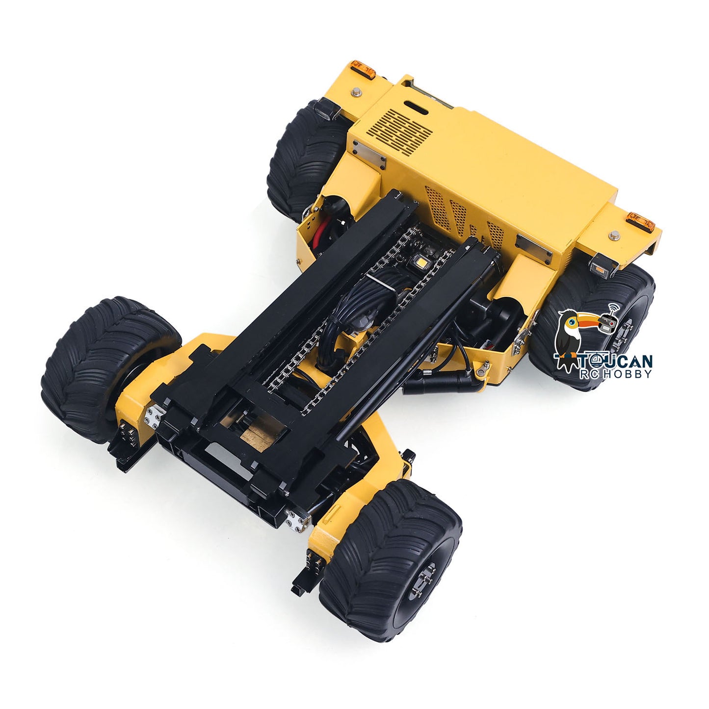 Super Frog Metal 1/14 Hydraulic Remote Control Foldable Forklift BM214 5 Valves Lights Sounds Frsky Radio Battery Storage Box