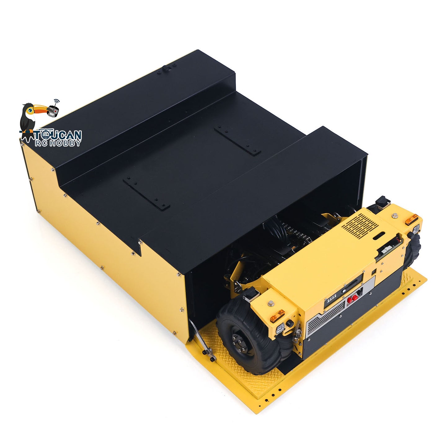 Super Frog Metal 1/14 Hydraulic Remote Control Foldable Forklift BM214 5 Valves Lights Sounds Frsky Radio Battery Storage Box
