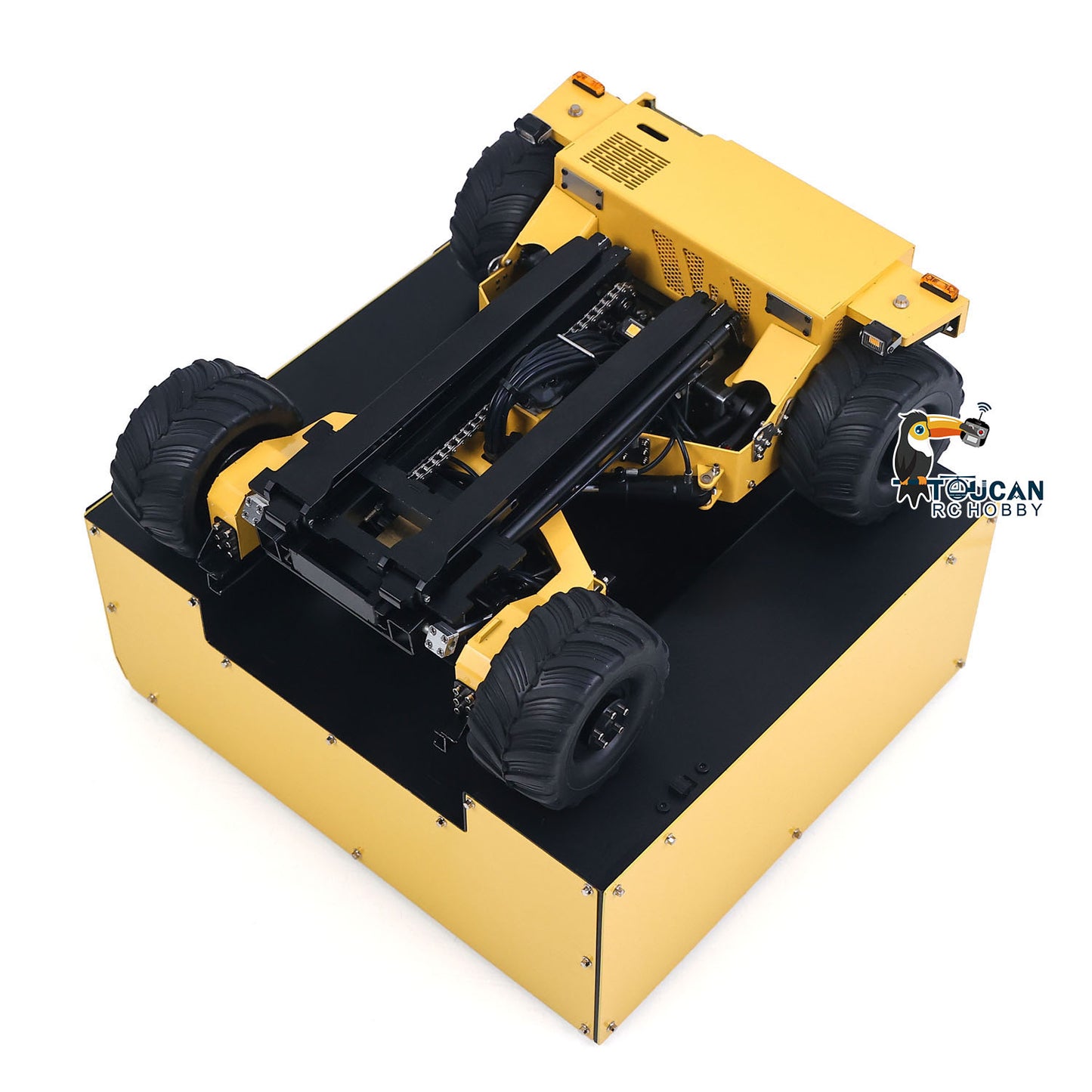Super Frog Metal 1/14 Hydraulic Remote Control Foldable Forklift BM214 5 Valves Lights Sounds Frsky Radio Battery Storage Box