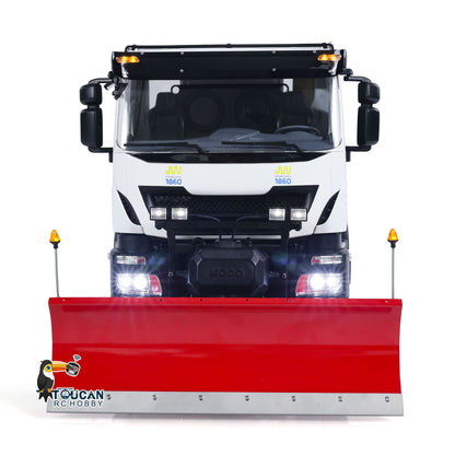 Camion à benne basculante hydraulique 4x4 en métal 1/14 RC / Lame à neige / Projecteur