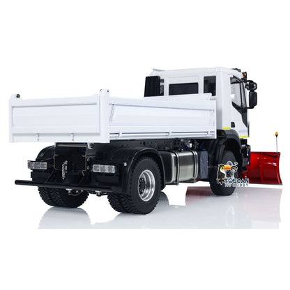 Camion à benne basculante hydraulique 4x4 en métal 1/14 RC / Lame à neige / Projecteur