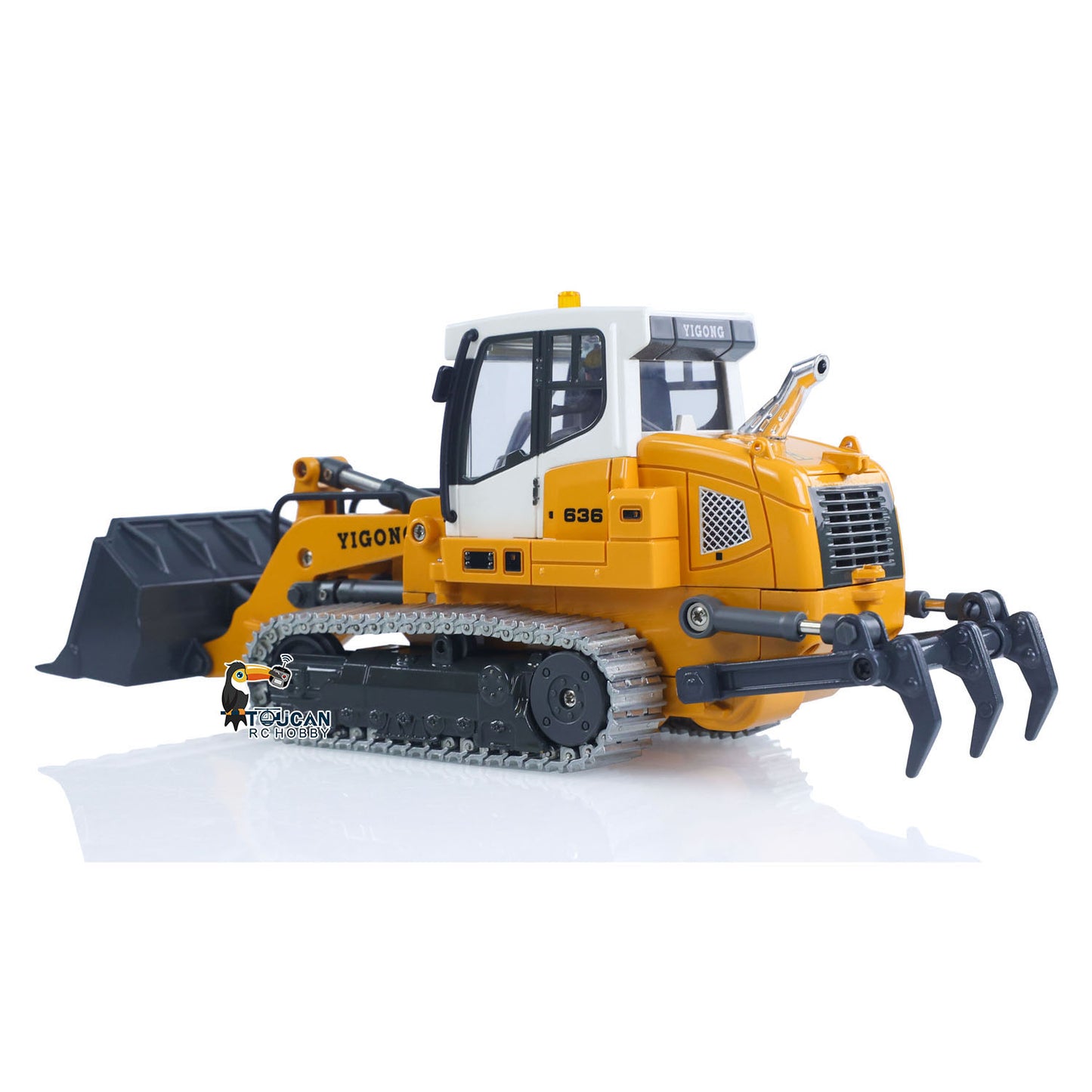 1:50 RC Electric Lifting Tracked Loader LR636 2.4G Construction Vehicle Metal Bucket Tracks Ripper RTR Model Light Sound Battery