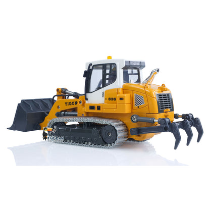 1:50 RC Electric Lifting Tracked Loader LR636 2.4G Construction Vehicle Metal Bucket Tracks Ripper RTR Model Light Sound Battery