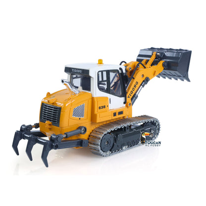 1:50 RC Electric Lifting Tracked Loader LR636 2.4G Construction Vehicle Metal Bucket Tracks Ripper RTR Model Light Sound Battery