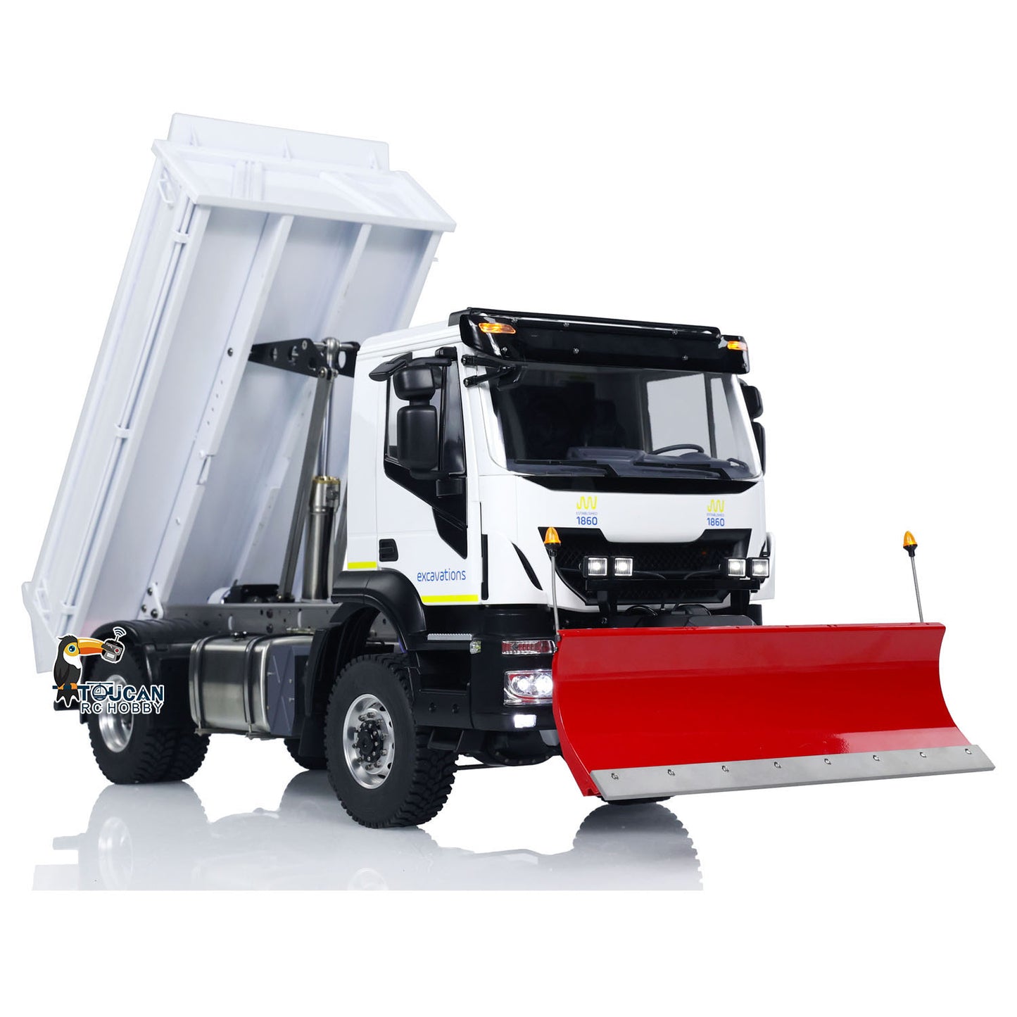 4x4 Metal 1/14 RC Hydraulic Dumper Truck / Snow Blade / Spot Light