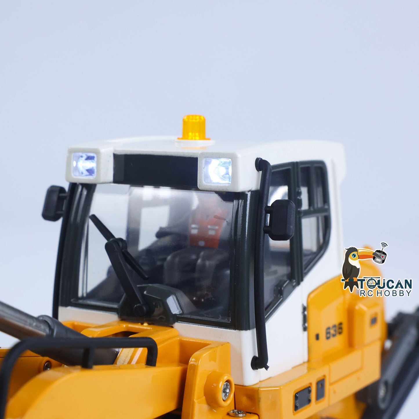 LR636 1/50 RC Tracked Loader Electric Lifting Radio Control Model Vehicle Metal Openable Bucket Tracks Ripper Soil Loosening Hook