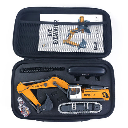 US STOCK 1/50 RC Excavator K970 Engineering Vehicle Remote Control Electric Lifting Digger Metal Bucket Tracks Light Sound RTR Battery