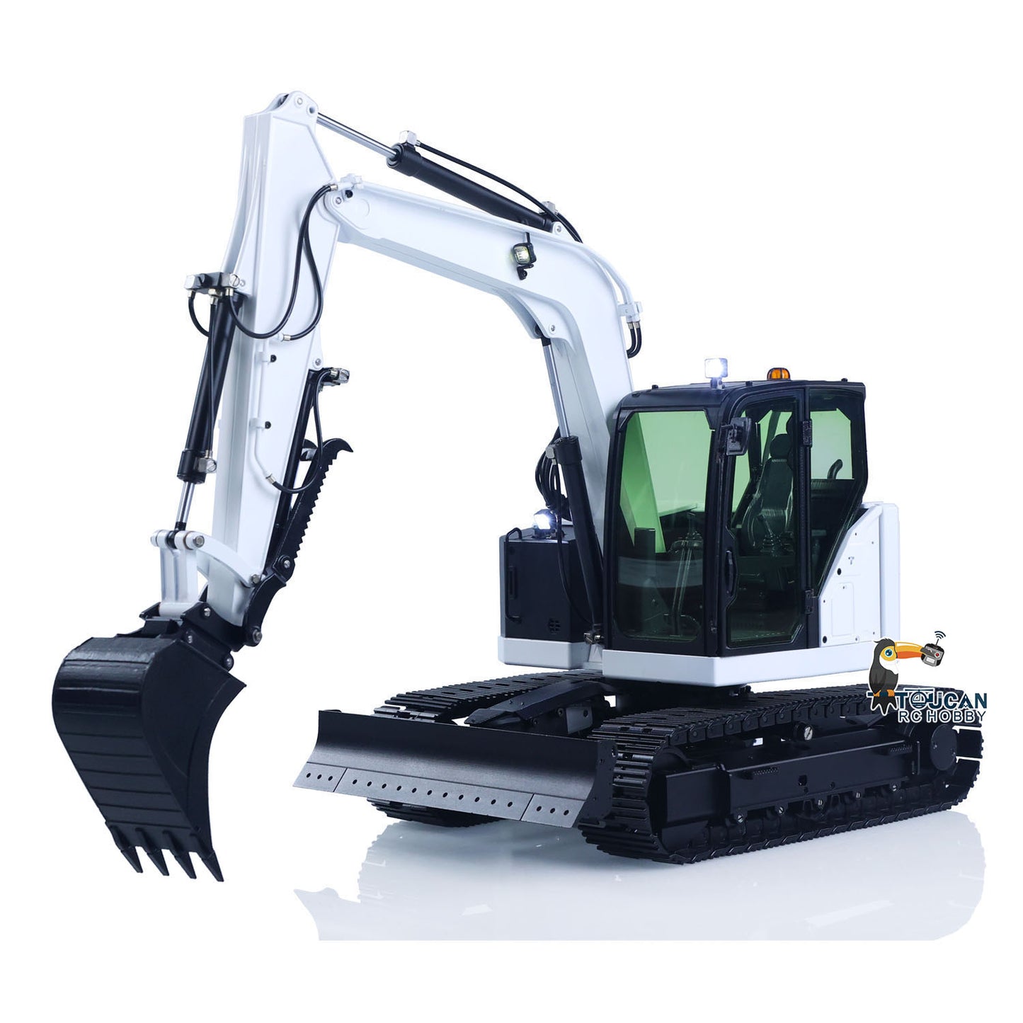 Metal 1/14 C308 Radio Control Hydraulic Excavator 4Valve RC Digger Engineering Vehicle Flysky ST8 Radio Lights Battery Assembled