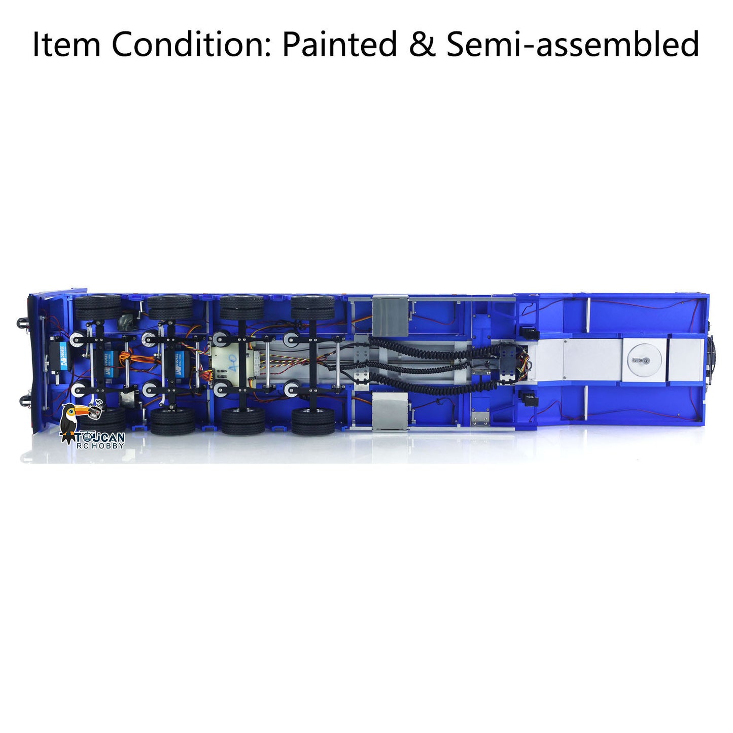 Degree 1/14 Metal 997 Heavy 4Axle Steering Trailer With Rear Ramps