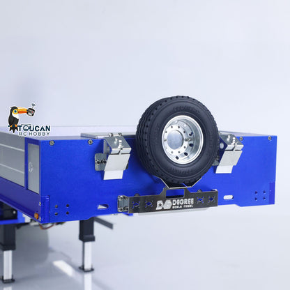 Degree 1/14 Metal 997 Heavy 4Axle Steering Trailer With Rear Ramps