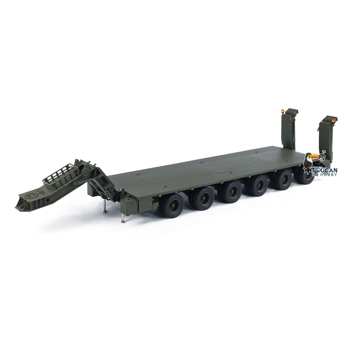 Metal RC Hydraulic Semi Trailer for 1/14 Elefant FAUN SLT-56 Tank Transporter