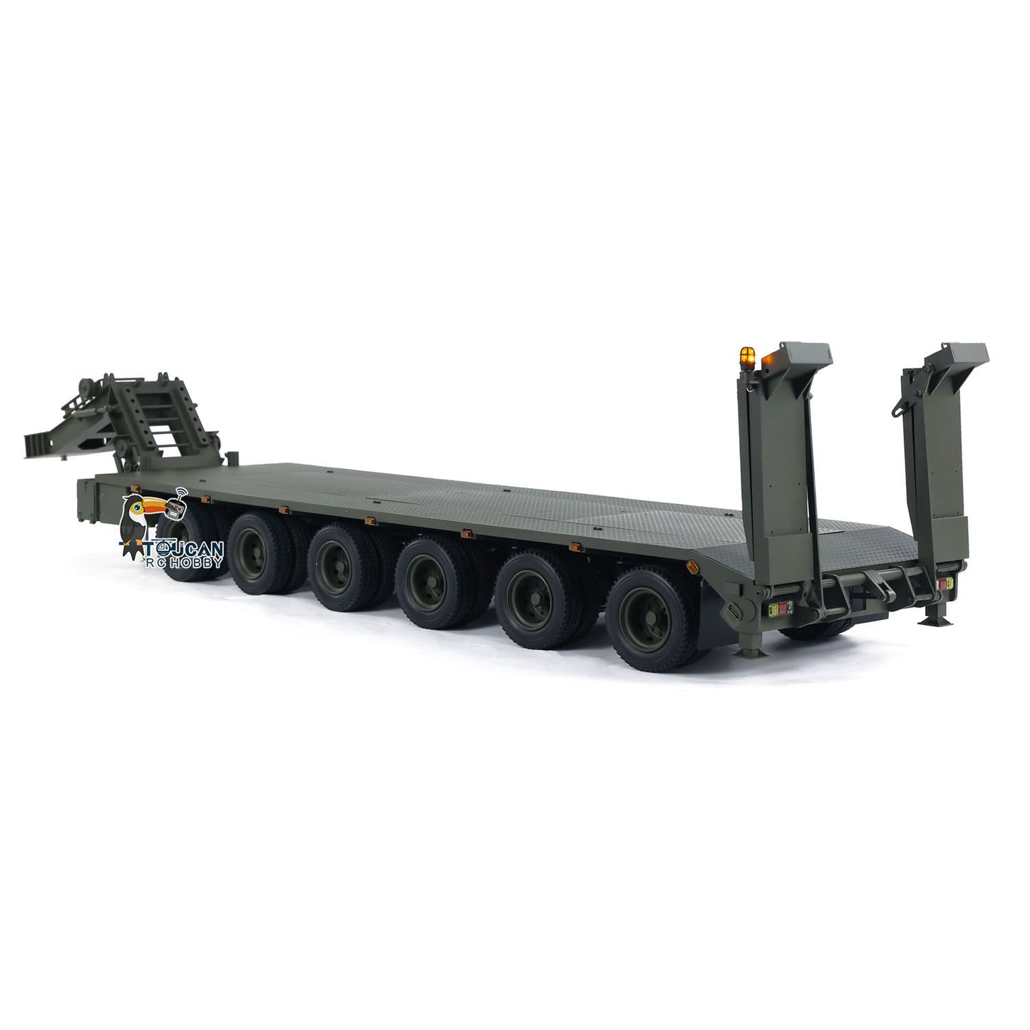 Metal RC Hydraulic Semi Trailer for 1/14 Elefant FAUN SLT-56 Tank Transporter