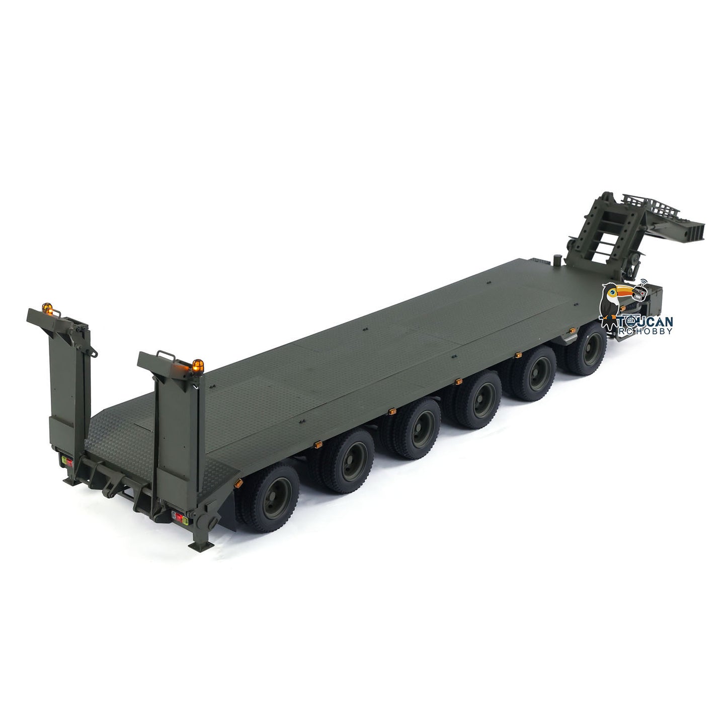 Metal RC Hydraulic Semi Trailer for 1/14 Elefant FAUN SLT-56 Tank Transporter