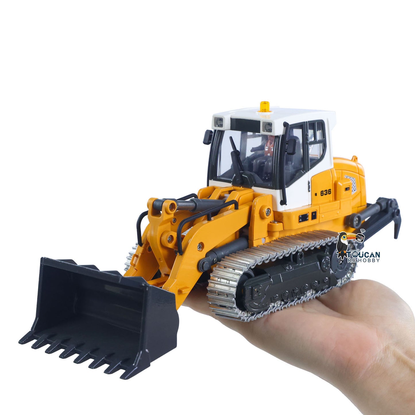 1:50 RC Electric Lifting Tracked Loader LR636 2.4G Construction Vehicle Metal Bucket Tracks Ripper RTR Model Light Sound Battery