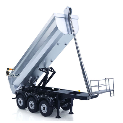 26.1Inches KABOLITE 1/14 Metal Radio Control Semi Trailer Dumper Electric Lifting for RC Tractor Truck SC 770S Light Support Leg
