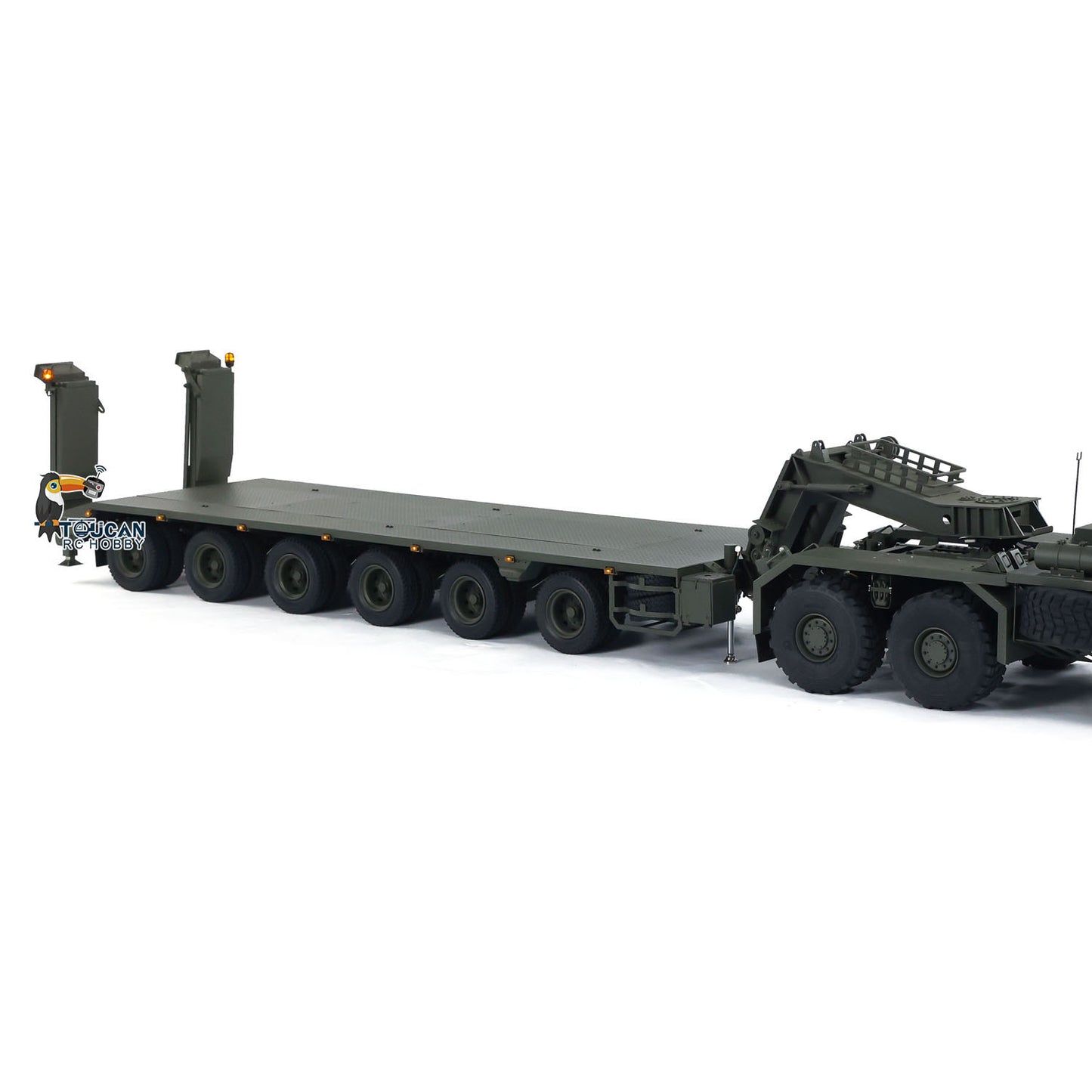 Metal RC Hydraulic Semi Trailer for 1/14 Elefant FAUN SLT-56 Tank Transporter