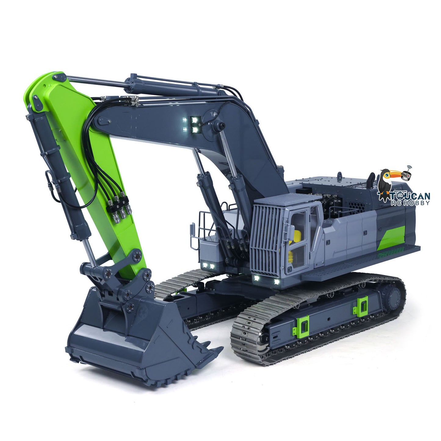 RTR 1/12 Remote Control Hydraulic Excavator 395F Heavy Duty Machine Metal 6CH Valves RC Digger Brushless Motor ESC Quick Coupler